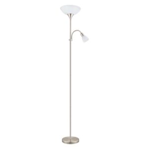 EGLO Up 5 - Vloerlamp/Leeslamp - 1 Lichts - Nikkel-Mat - Wit